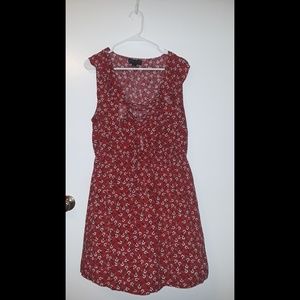 Forever 21 plus size red floral lace up dress